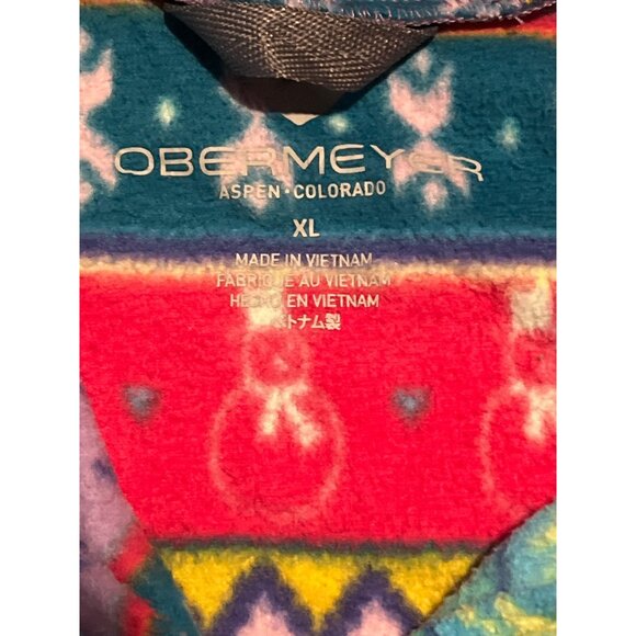 Obermeyer Alya Retro Ski Jacket Loud Geometric Fleece Lined Winter Coat XL - Picture 4 of 7